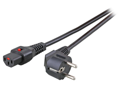 EFB EK600SW.1 Netzkabel Schuko-C13 m.IEC Lock schwarz L:1m