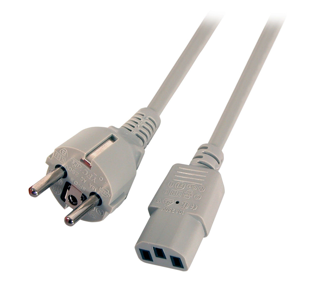 EFB EK508.5 Netzleitung Schuko 180°-C13 180° grau 5m 3x1.00qmm