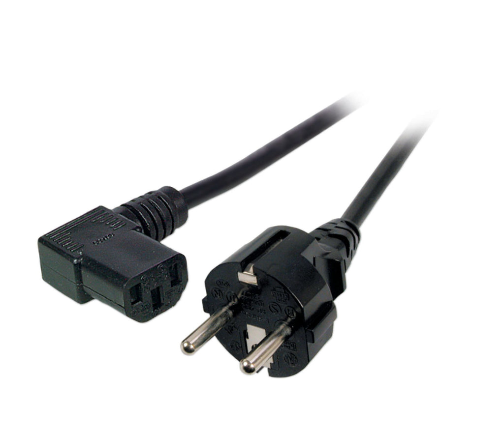 EFB EK534.3 Netzleitung Schuko 180°-C13 90° schwarz 3m 3x1.00qmm