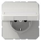 Jung CD1520BFNAKLLG SCHUKO Steckdose Klappdeckel Schriftfeld bruchs. lichtgr.