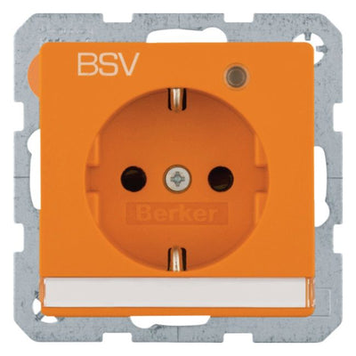 Berker 41106024 Steckdose SCHUKO Aufdruck BSV Beschriftungsfeld beleucht
