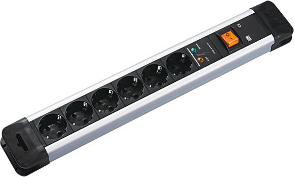 Bachmann 330.104 CONNECTUS 6xSchuko ÜSS 1xSchalter Strom 2m Schuko
