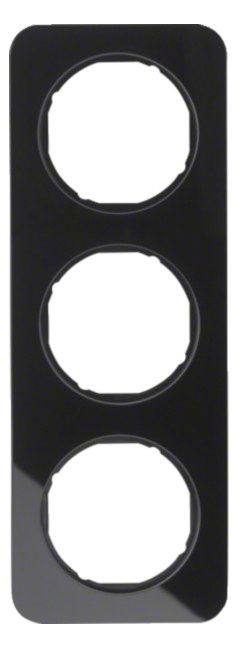 Berker 10132116 Rahmen 3fach R.1 Glas schwarz