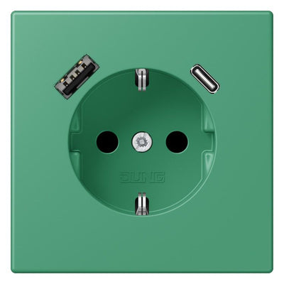 Jung LC1520-15CA250 SCHUKO-Steckd.m.USB Typ AC LC4320G