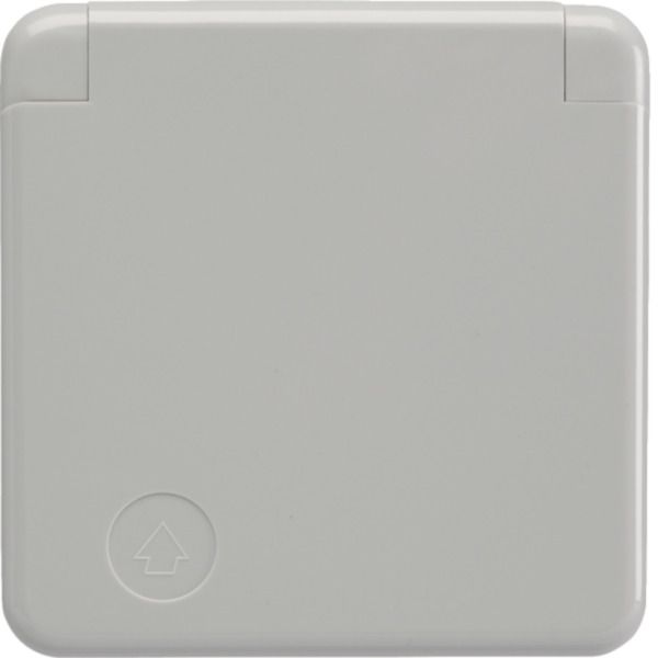 Berker 4211 Steckdose SCHUKO m.Abdeckpl. u.Klappdeckel wg Up IP44 grau glänzend