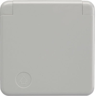Berker 4211 Steckdose SCHUKO m.Abdeckpl. u.Klappdeckel wg Up IP44 grau glänzend