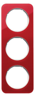 Berker 10132349 Rahmen 3fach R.1 Acryl rot transp./polarweiß glänzend