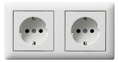 GIRA 479304 SCHUKO-Steckdose 2f verdr.+ Rahmen Standard 55 Reinweiß seidenmatt