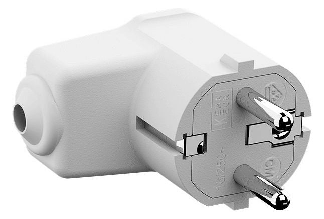 Bachmann 960.202 SCHUKO Winkelstecker weiß m.Knickschutz