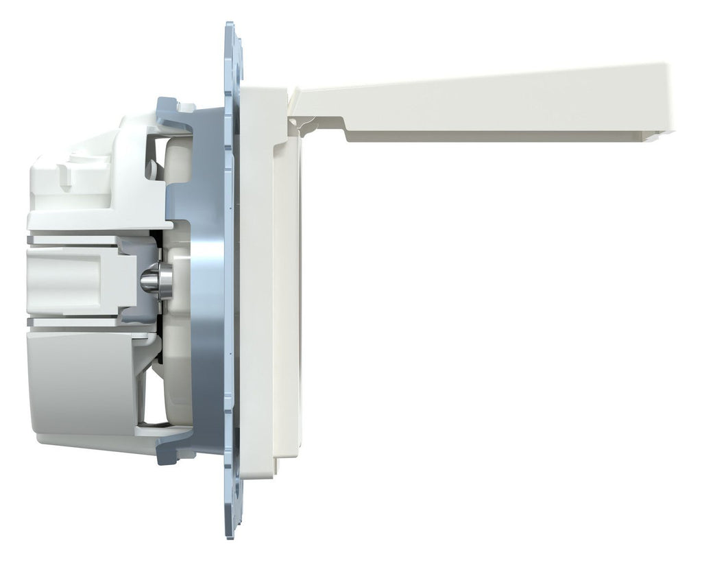 Mert MEG 2310-0319 SCHUKO-Steckdose BRS m.Klappdeckel StK polarweiß glänz. Sys.M