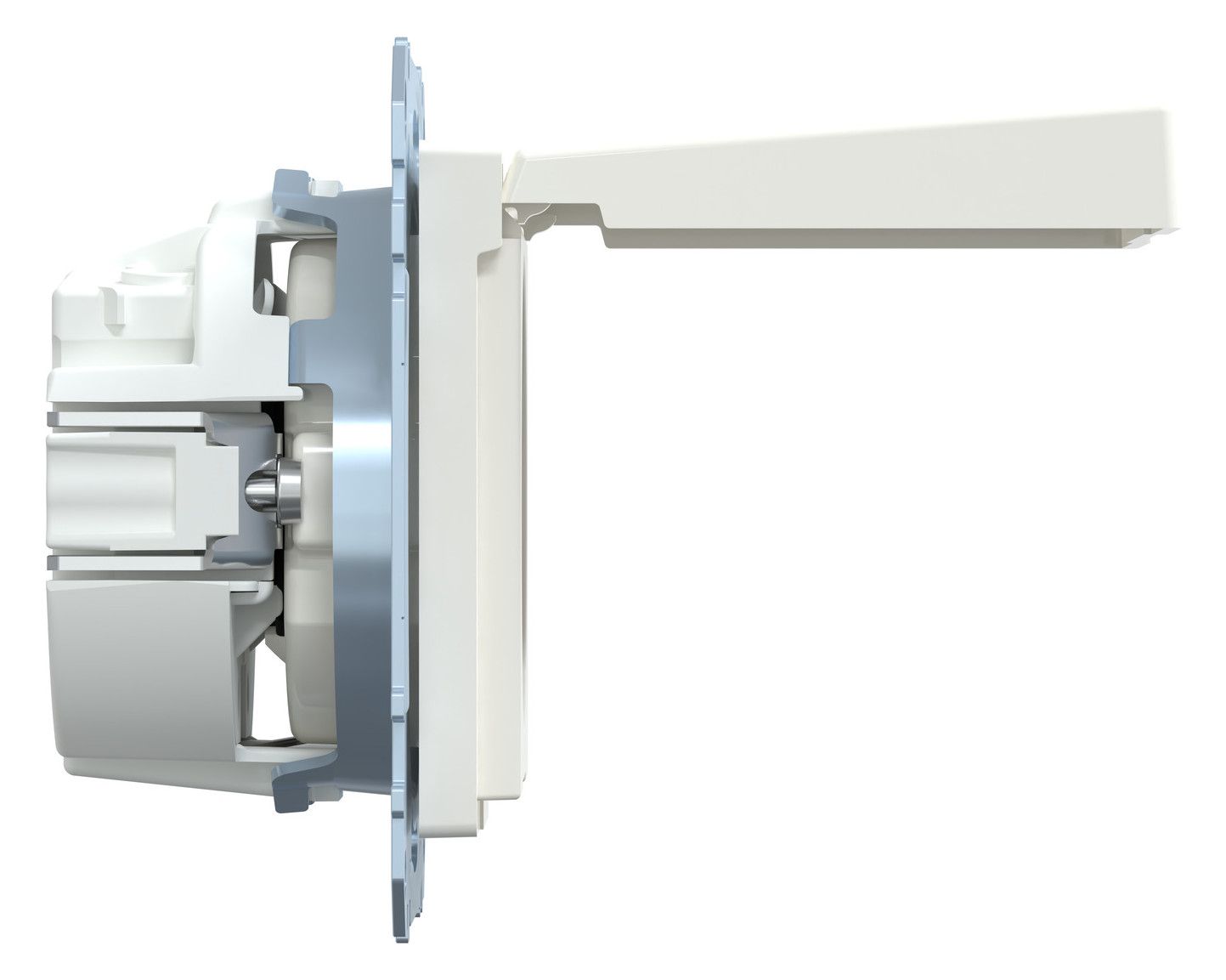 Mert MEG 2310-0319 SCHUKO-Steckdose BRS m.Klappdeckel StK polarweiß glänz. Sys.M