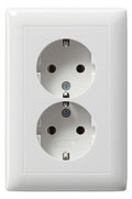GIRA 078203 SCHUKO-Doppelsteckdose Voll- platte 1,5f Standard 55 Reinweiß gl.
