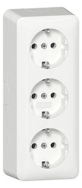 GIRA 478913 SCHUKO-Dreifachsteckdose AP m.Montageplatte Reinweiß