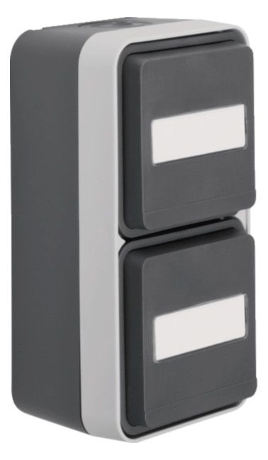 Berker 47703535 Steckdose SCHUKO 2fach senkr.m.Klappd. B-feld Ap W.1 grau