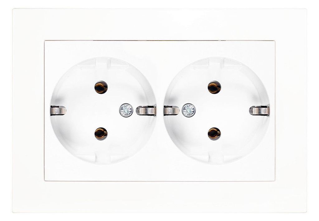 Panasonic WDTC12052WH Plus 55 Schuko Doppelsteckdose reinweiß m.Rahmen