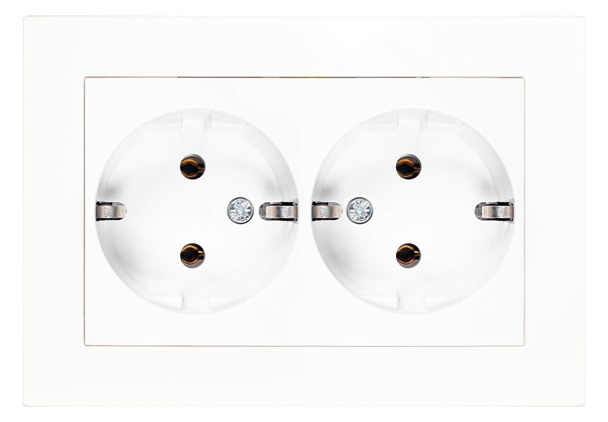 Panasonic WDTC12052WH Plus 55 Schuko Doppelsteckdose reinweiß m.Rahmen