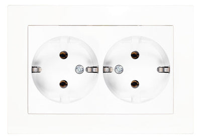 Panasonic WDTC12052WH Plus 55 Schuko Doppelsteckdose reinweiß m.Rahmen