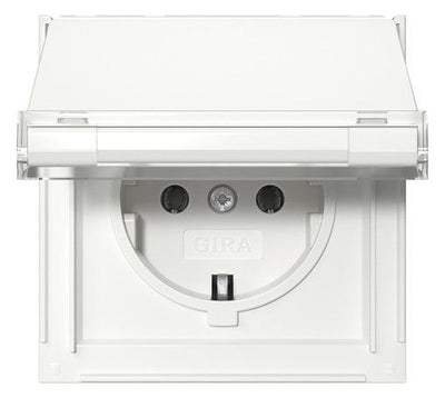 GIRA 441066 SCHUKO-Steckdose Klappdeckel+BSF TX_44 Reinweiß