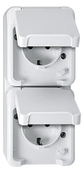 Mert MEG 2328-8019 SCHUKO-Doppel-Steck- Dose polarweiß senk. m.BRS AQUASTAR
