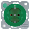 Berker 47432003 Steckdose SCHUKO m.Aufdruck R.1/R.3 grün glänzend