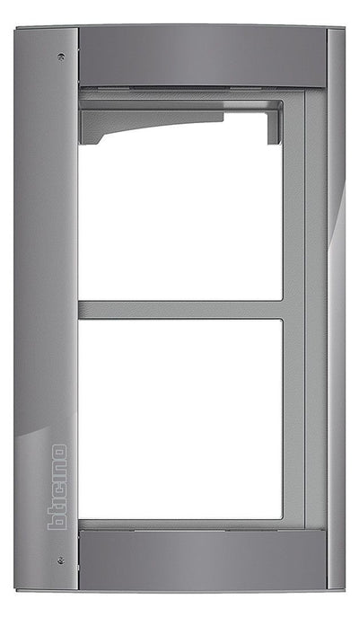 BTicino 350223 Abdeckrahmen 2M m.Träger f.Türstation SFERA Aluminium Allstreet