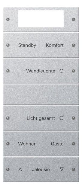 GIRA 221526 Wippenset 5fach Plus (2+3) beschreib. System 55 Farbe Alu (lack.)