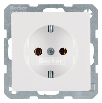 Berker 47436089 Steckdose SCHUKO Q.1/Q.3 polarweiß samt