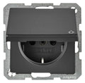 Berker 47516086 Steckdose SCHUKO+Klappd. u.erh.BS Q.1/Q.3 anthrazit samt
