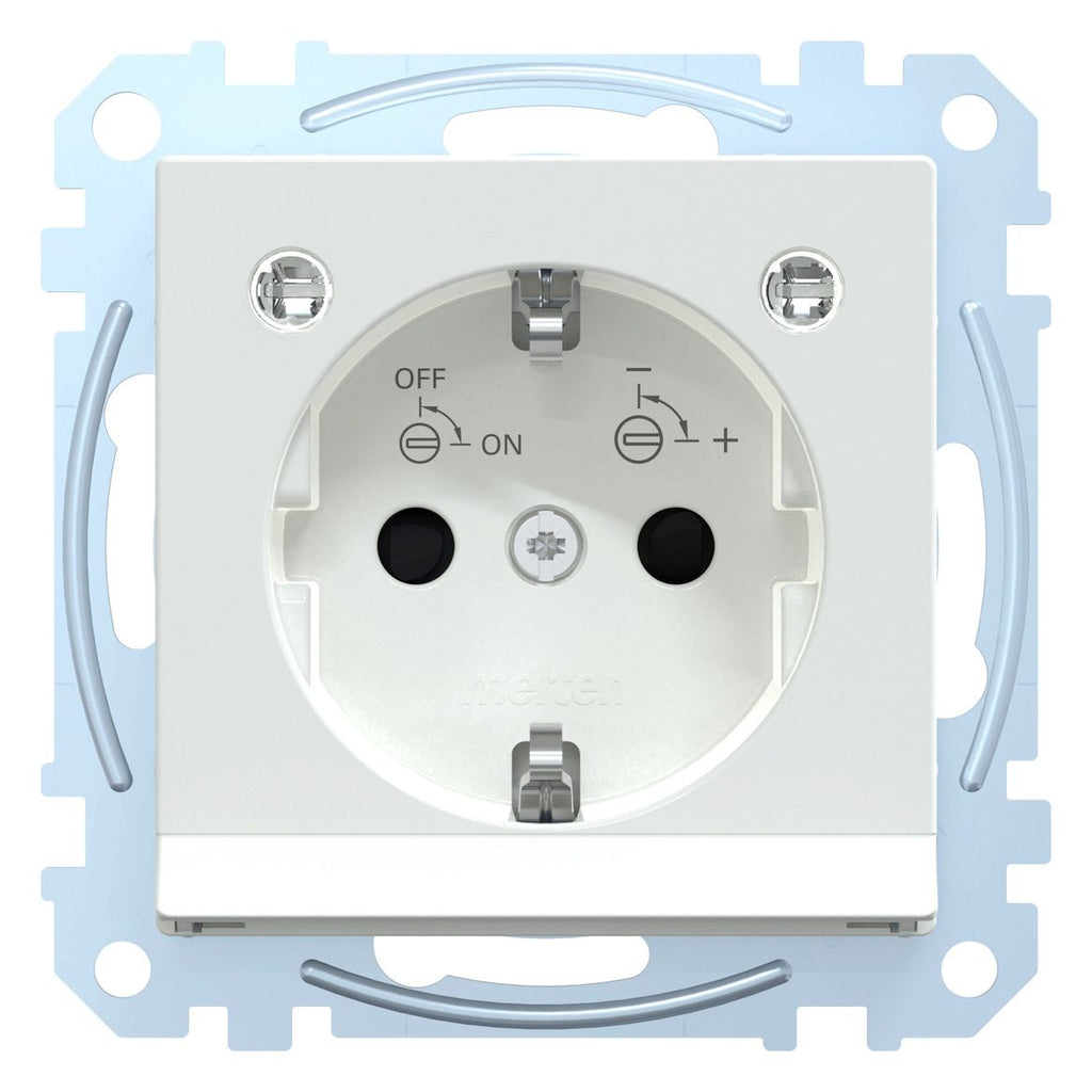 Mert MEG 2304-0325 SCHUKO-Steckdose BRS m.Lichtausl.+LED StK aktivweiß gl.Sys.M