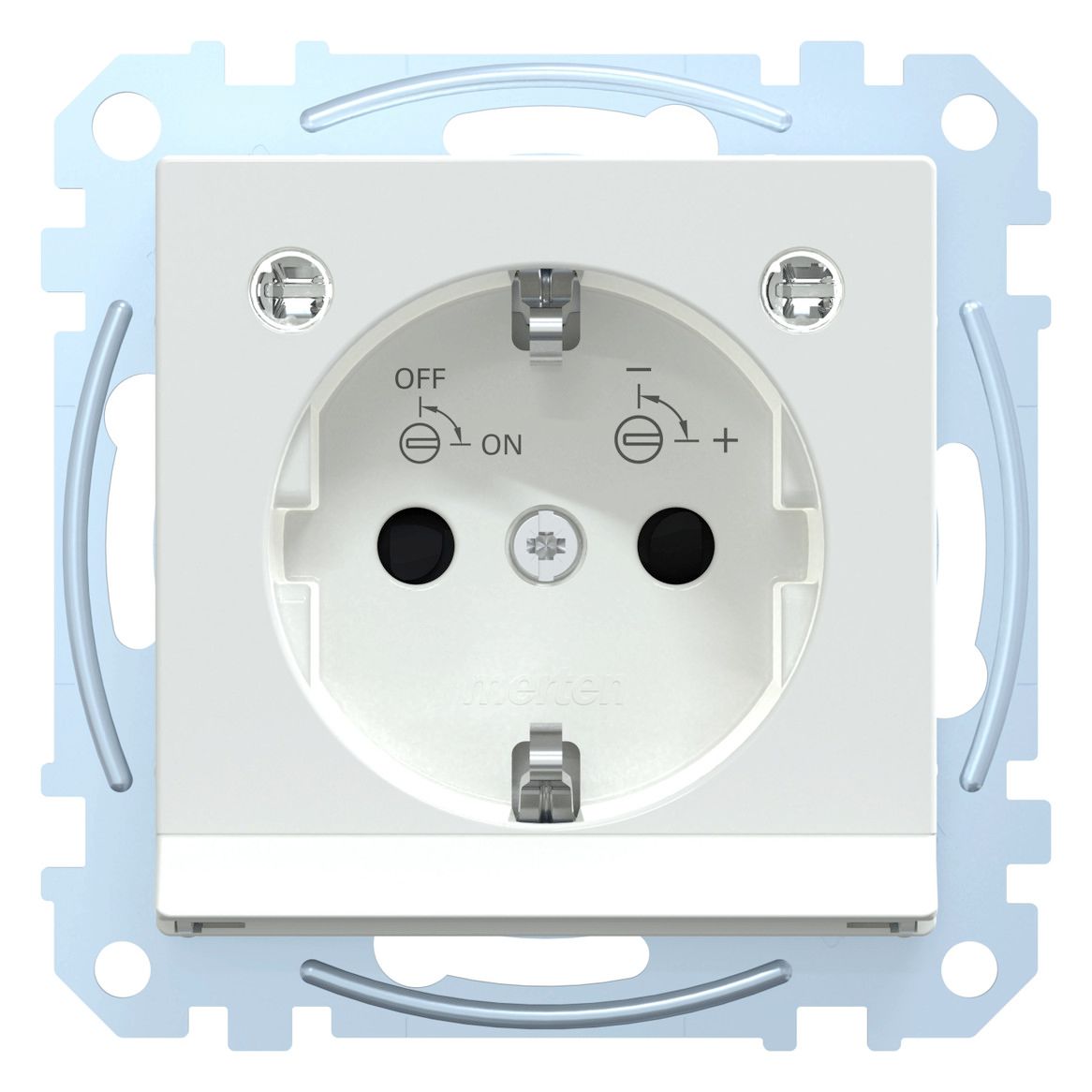 Mert MEG 2304-0325 SCHUKO-Steckdose BRS m.Lichtausl.+LED StK aktivweiß gl.Sys.M