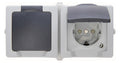 Kopp 137056002 NAUTIC Schuko Steckdose 2f Klappd.erh.Ber.schutz waag Farbe:grau