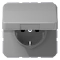 Jung CD1520BFKLGR SCHUKO Steckdose Klappdeckel bruchsicher grau