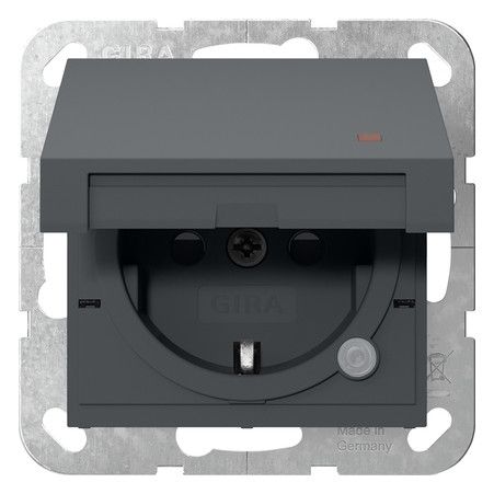 GIRA 455228 SCHUKO-Steckdose KD Kontr.+ Shutter System 55 Anthrazit