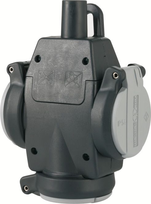 ABL 1173563 SCHUKOProfessional Hänge- kupplung 3f Vollgummi IP54 grau/schwarz