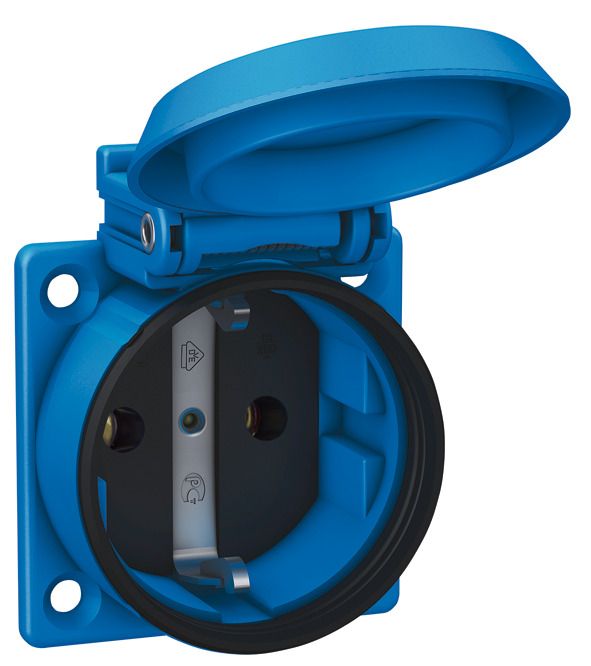 ABL 1561050 SCHUKOplus Professional Einbausteckdose Elamid 2K IP54 blau