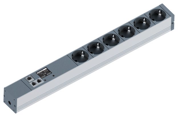 Bachmann 329.3009 19" 1HE 6xSchuko Monitored TCP/IPStrom 2,0m Schuko