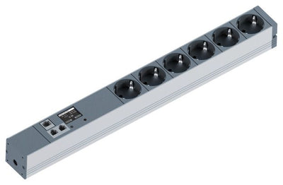 Bachmann 329.3009 19" 1HE 6xSchuko Monitored TCP/IPStrom 2,0m Schuko