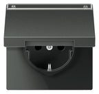 Jung AL1520NAKLAN SCHUKO Steckdose Klappdeckel Schriftf. LS Aluminium anth.