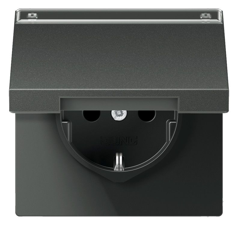 Jung AL1520NAKLAN SCHUKO Steckdose Klappdeckel Schriftf. LS Aluminium anth.