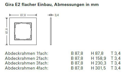 GIRA 1002235 Abdeckrahmen 2f o.Mittelst. flach E2 Anthrazit