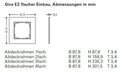 GIRA 1002235 Abdeckrahmen 2f o.Mittelst. flach E2 Anthrazit
