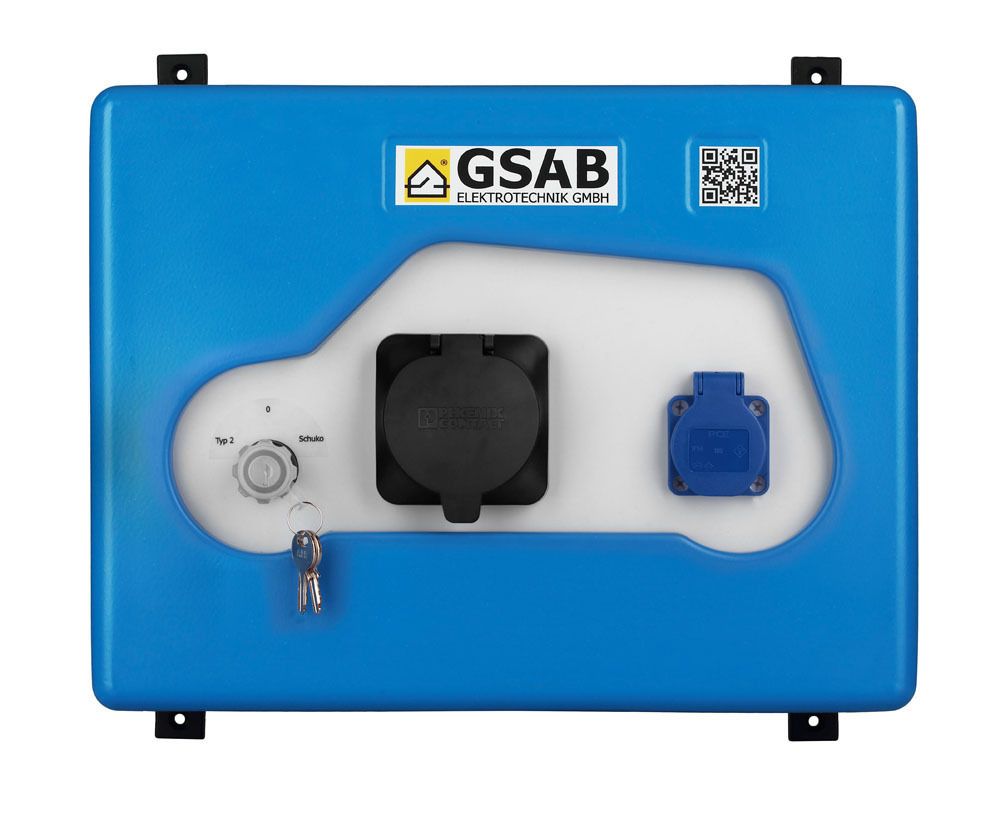 GSAB 43W-Profi-11 Ladebox Typ2 + Schuko 11kW Privat Gewerbe Hotel m. FI-LS