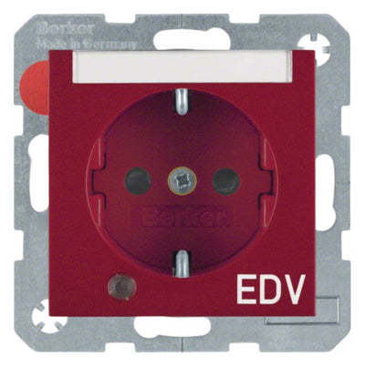 Berker 41108915 Steckdose SCHUKO+LED Kontroll B-feld+erh.BS S.1 rot glänzend