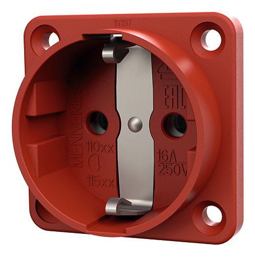 Mennekes 11533 Anbaudose SCHUKO rot 16A 2p+PE 230V IP20 o.Klappd. Einf.unten