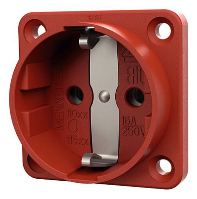 Mennekes 11533 Anbaudose SCHUKO rot 16A 2p+PE 230V IP20 o.Klappd. Einf.unten