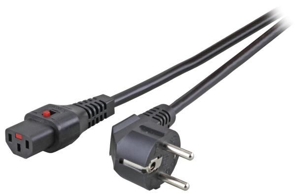 EFB EK600SW.1 Netzkabel Schuko-C13 m.IEC Lock schwarz L:1m