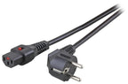 EFB EK600SW.2 Netzkabel Schuko-C13 m.IEC Lock schwarz L:2m