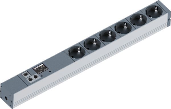 Bachmann 329.3009 19" 1HE 6xSchuko Monitored TCP/IPStrom 2,0m Schuko
