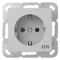 GIRA 4458015 SCHUKO-Steckdose Aufdruck EDV System 55 Grau matt (lackiert)