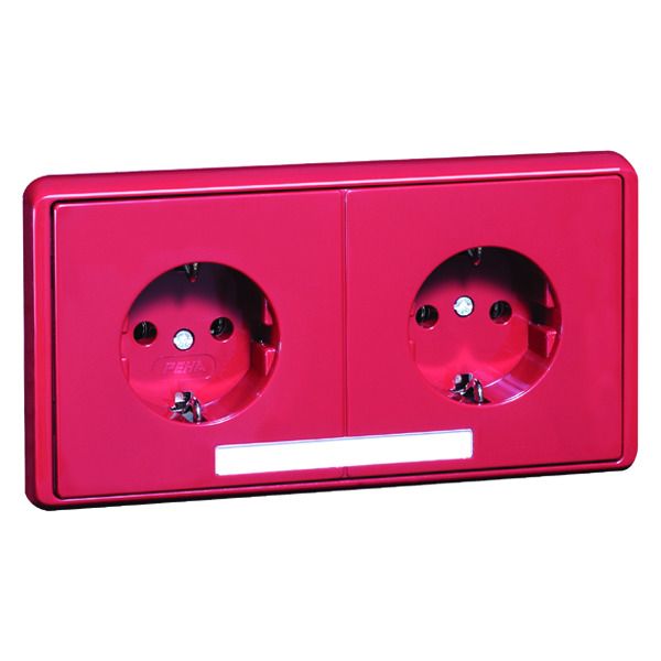 Peha D 95.6512/3.36 NA Steckdose SCHUKO 2f rot Beschriftung-f. 00797811